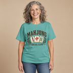Mahjong Social Club T-Shirt in Seafoam green