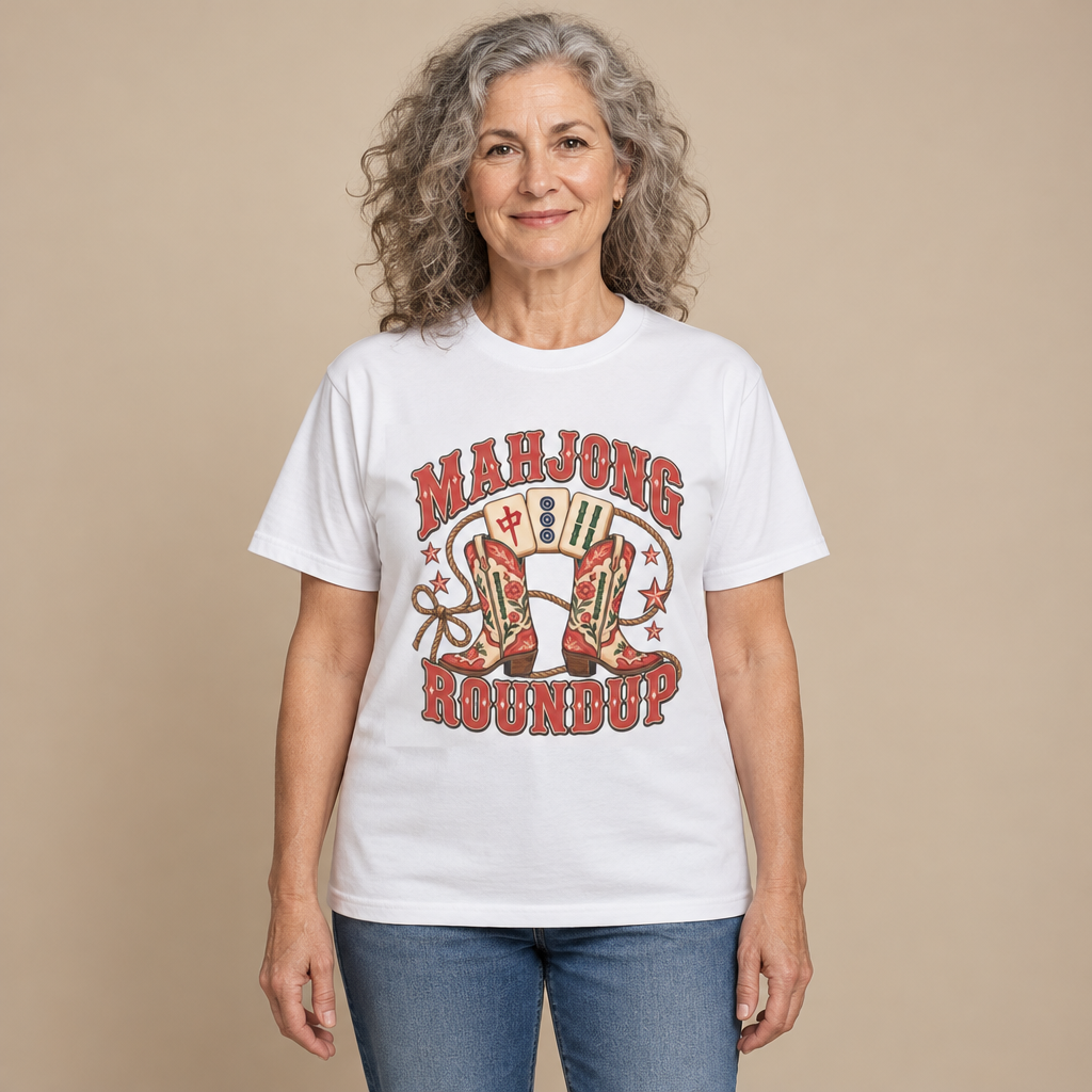 Mahjong Roundup T-Shirt in white