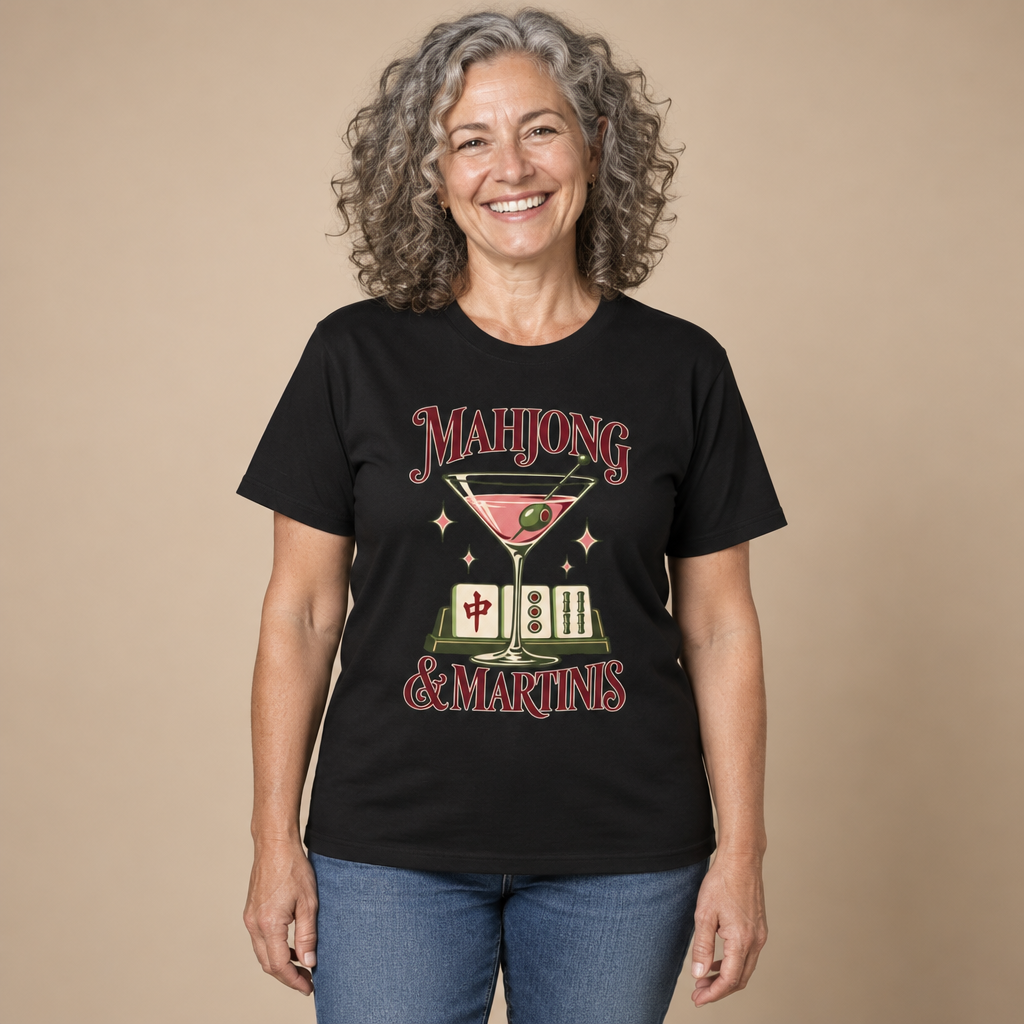 Mahjong & Martinis T-Shirt in black