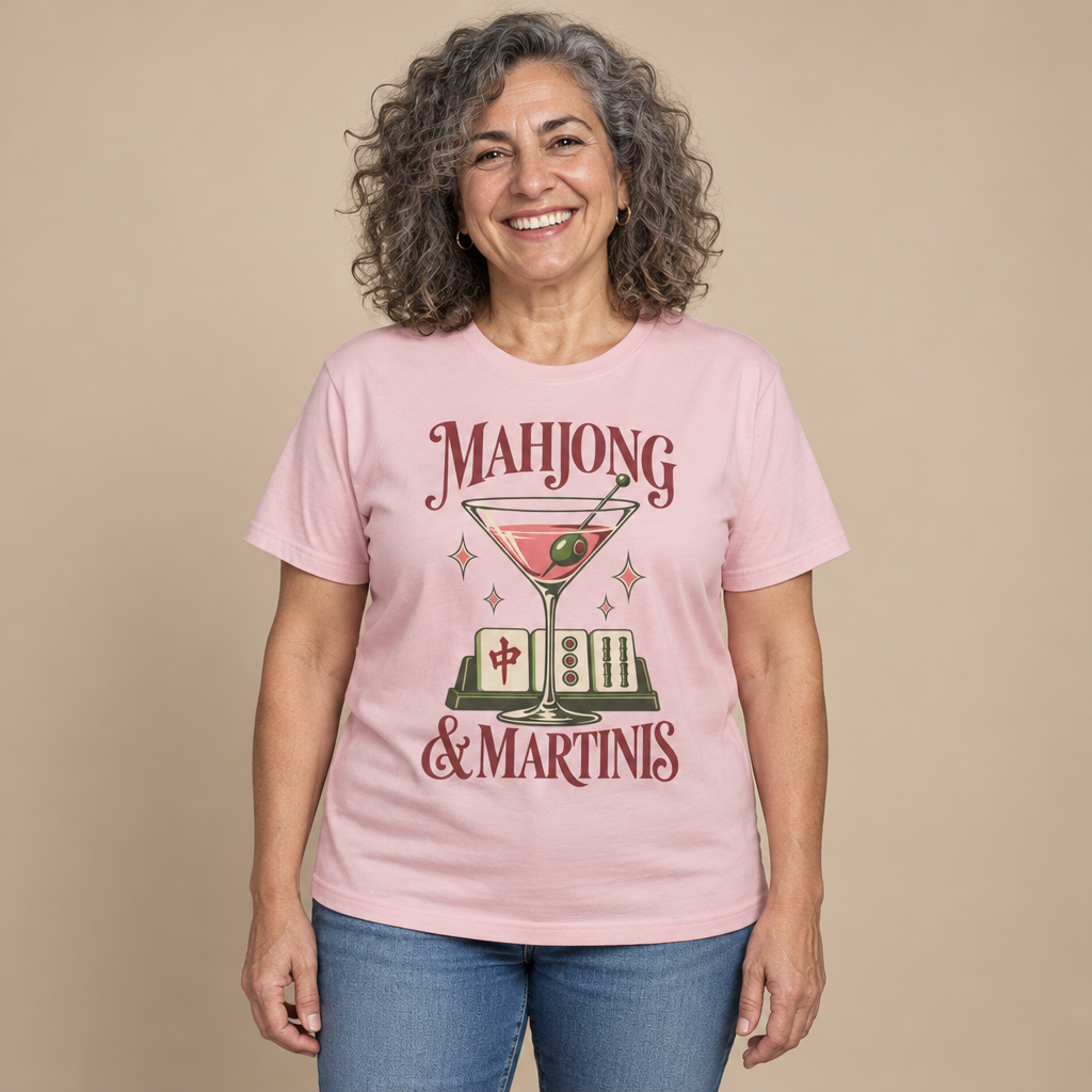 Mahjong & Martinis T-Shirt in Blossom pink