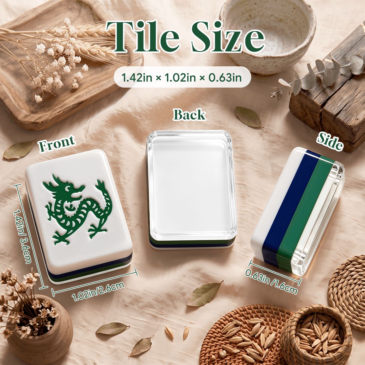 Blue & Green American Mahjong Tile Set - Mahj Mat Studio