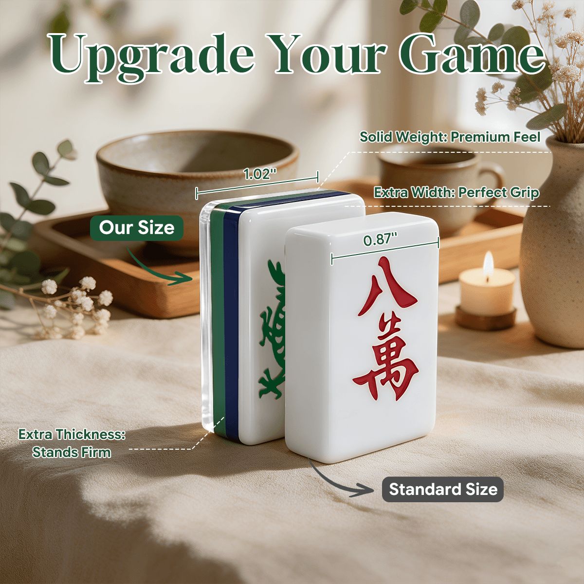 Blue & Green American Mahjong Tile Set - Mahj Mat Studio
