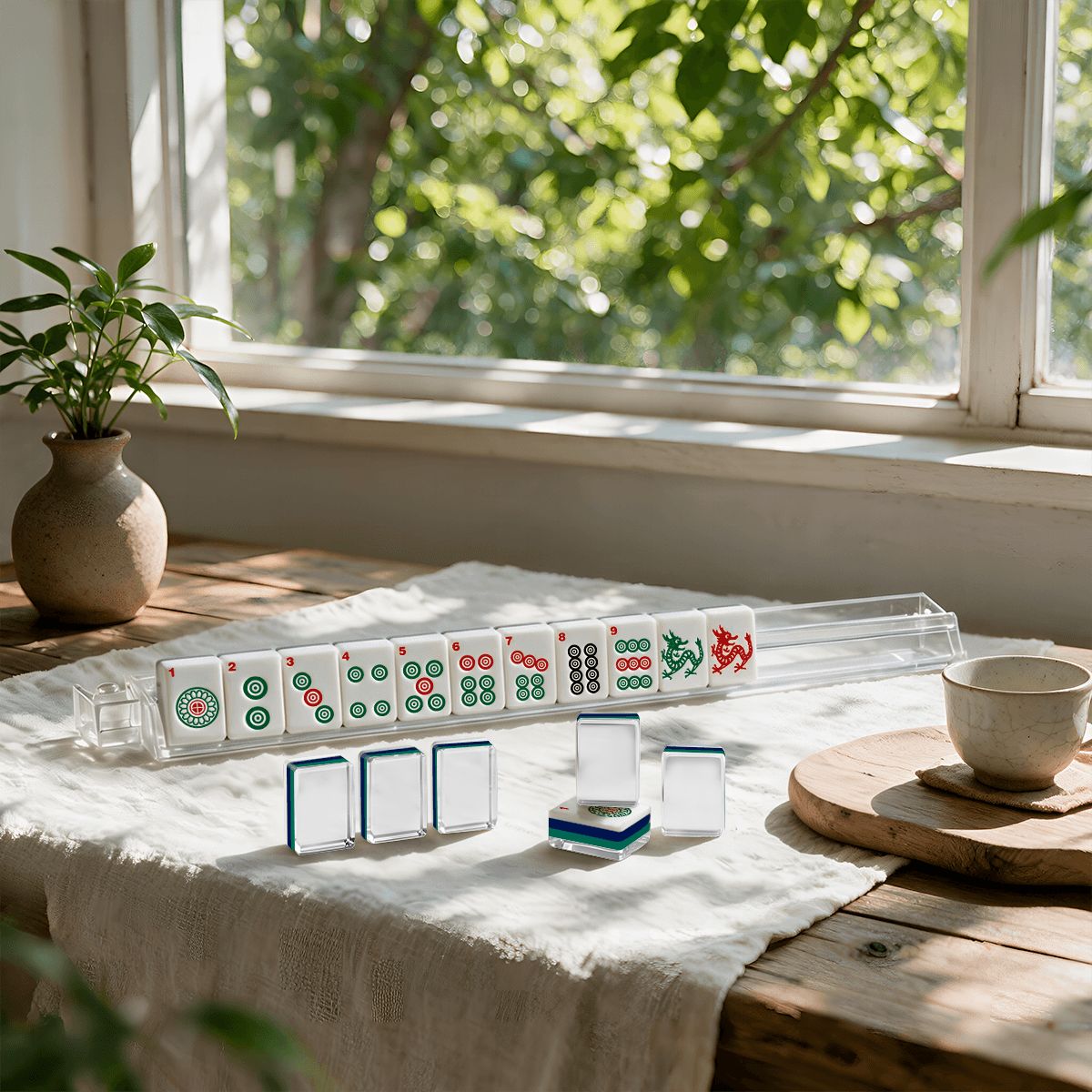 Blue & Green American Mahjong Tile Set - Mahj Mat Studio