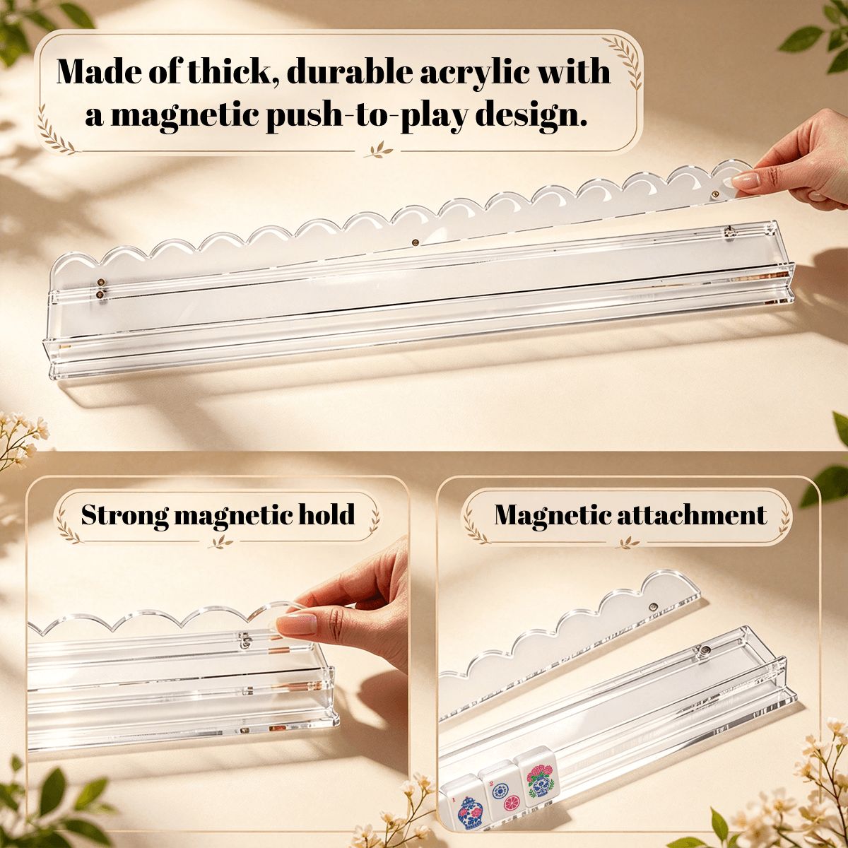 Blush Pink Mahjong Rack & Pusher Set of 4 - Mahj Mat Studio
