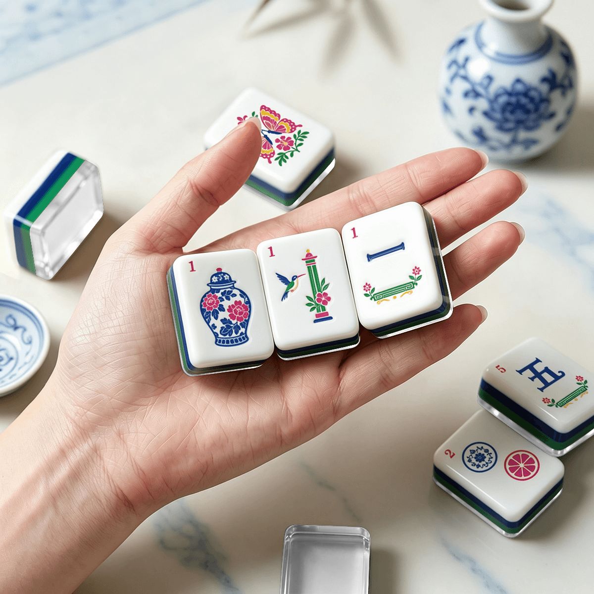 Chinoiserie Chic American Mahjong Tile Set - Mahj Mat Studio
