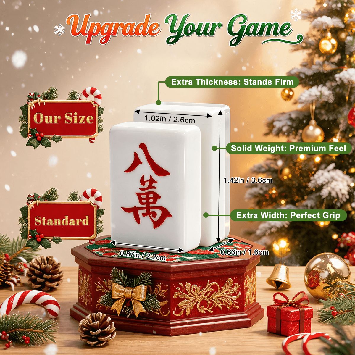Christmas Cardinal American Mahjong Tile Set - Mahj Mat Studio