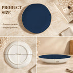 Classic Navy Scalloped Ceramic Mahjong Dice Tray - Mahj Mat Studio