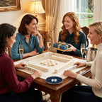 Classic Navy Scalloped Ceramic Mahjong Dice Tray - Mahj Mat Studio