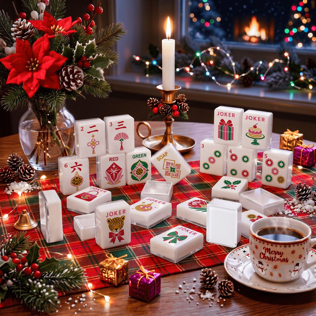 Glam Holiday American Mahjong Tile Set