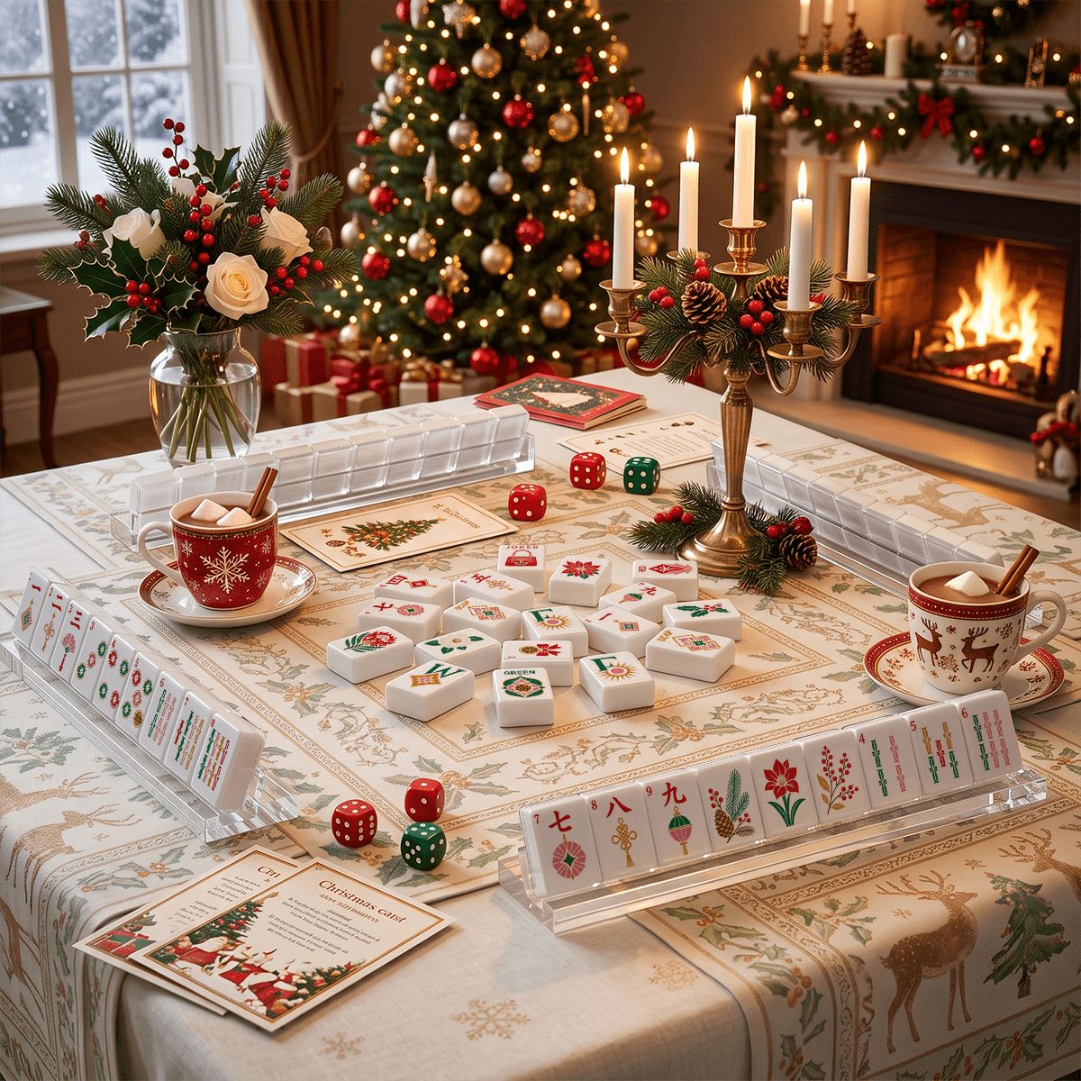 Glam Holiday American Mahjong Tile Set - Mahj Mat Studio