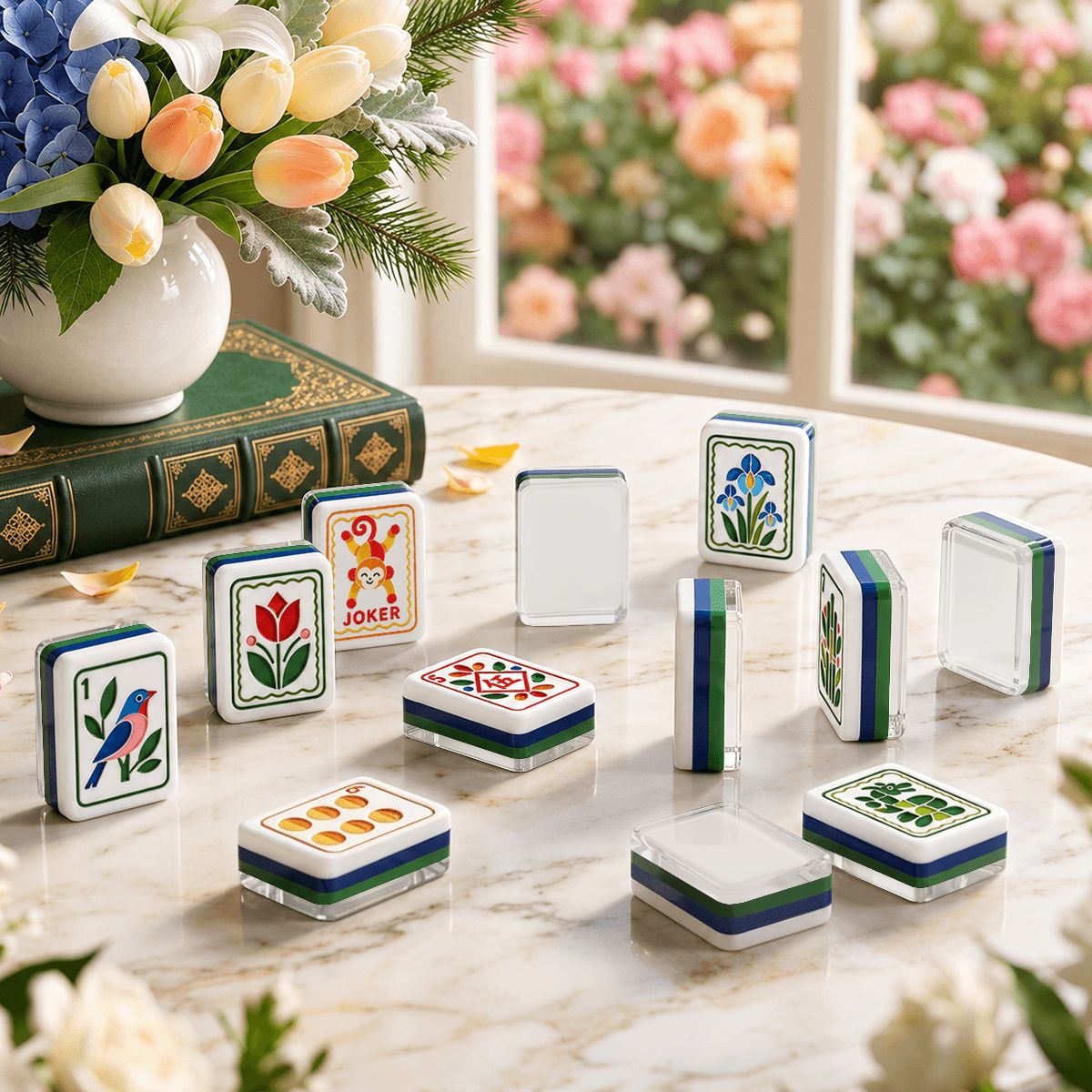 Modern Folk American Mahjong Tile Set - Mahj Mat Studio
