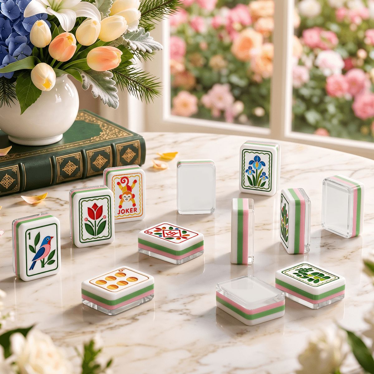 Modern Folk American Mahjong Tile Set - Mahj Mat Studio