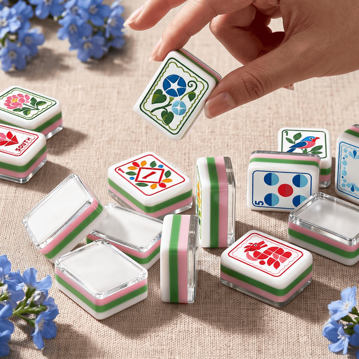 Modern Folk American Mahjong Tile Set - Mahj Mat Studio