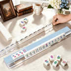 Powder Blue Mahjong Rack & Pusher Set of 4 - Mahj Mat Studio