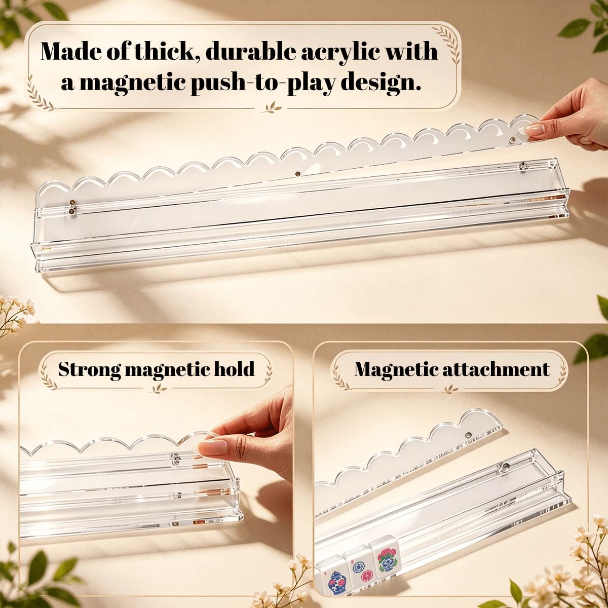 Powder Blue Mahjong Rack & Pusher Set of 4 - Mahj Mat Studio