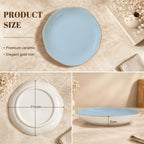 Powder Blue Scalloped Ceramic Mahjong Dice Tray - Mahj Mat Studio