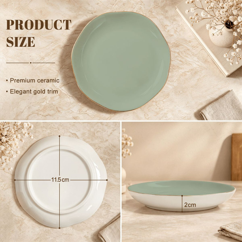 Sage Green Scalloped Ceramic Mahjong Dice Tray - Mahj Mat Studio