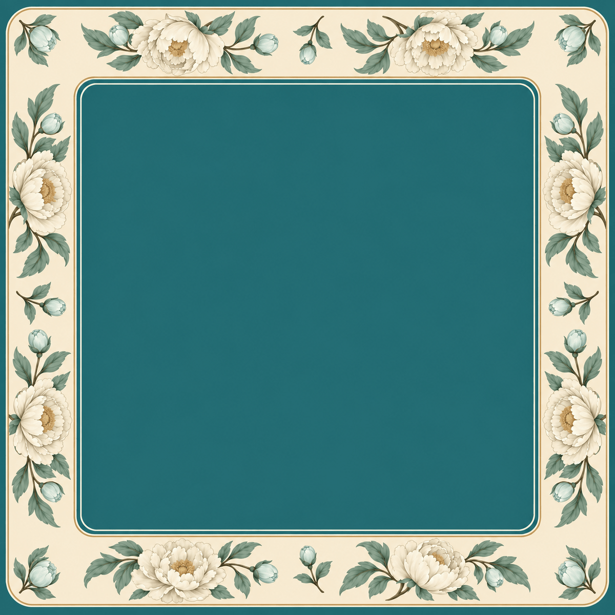 TEAL FLOURISH - Mahj Mat Studio